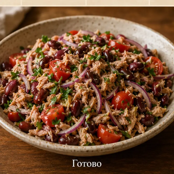 Салат с тунцом и фасолью
